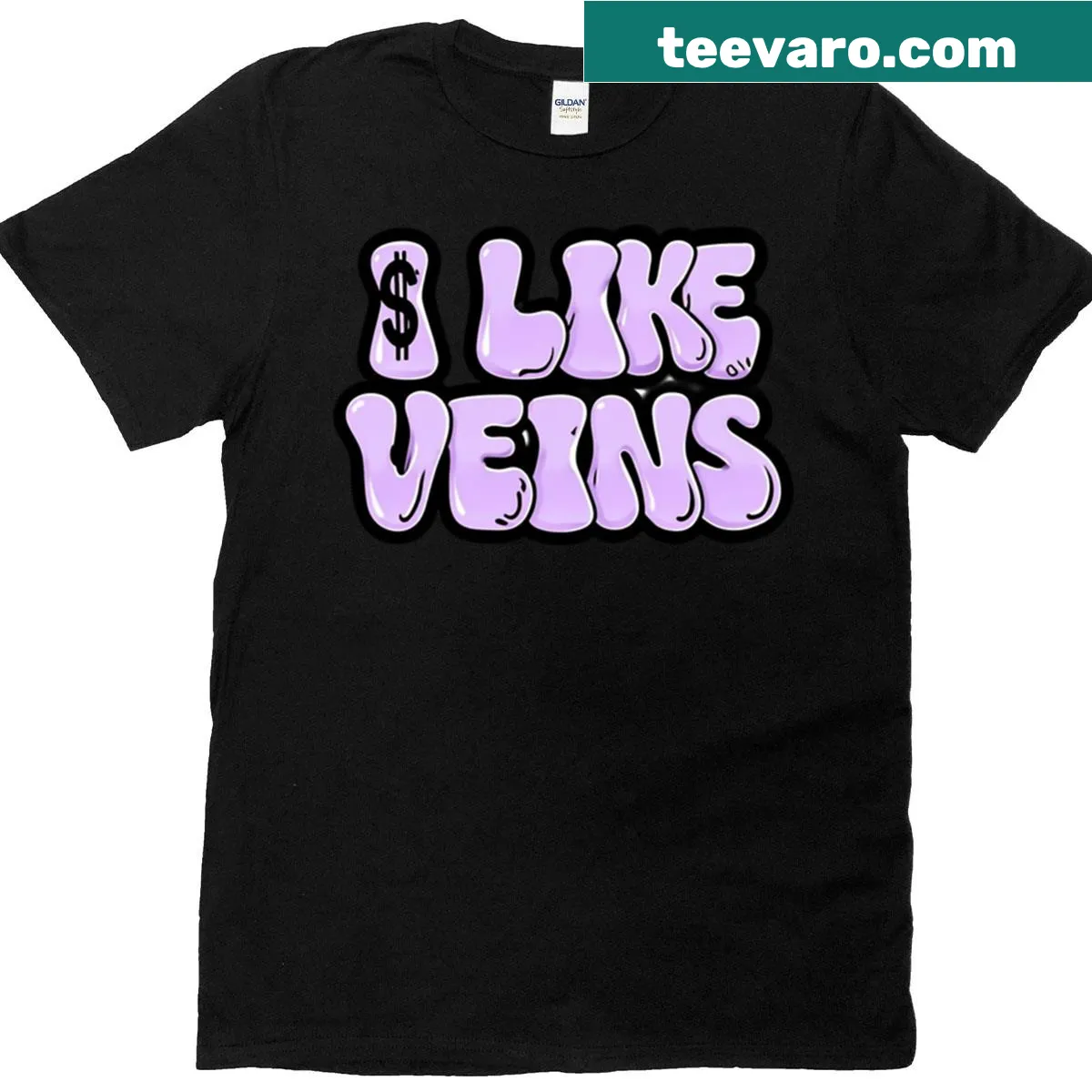 Retro T-shirt with the phrase 'I Like Veins' in vintage design — on a men's t-shirt