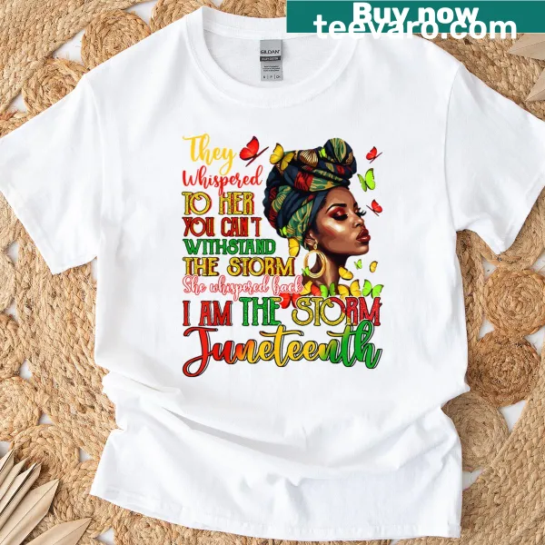 Juneteenth T-shirt with '1865' and 'African Melanin' text