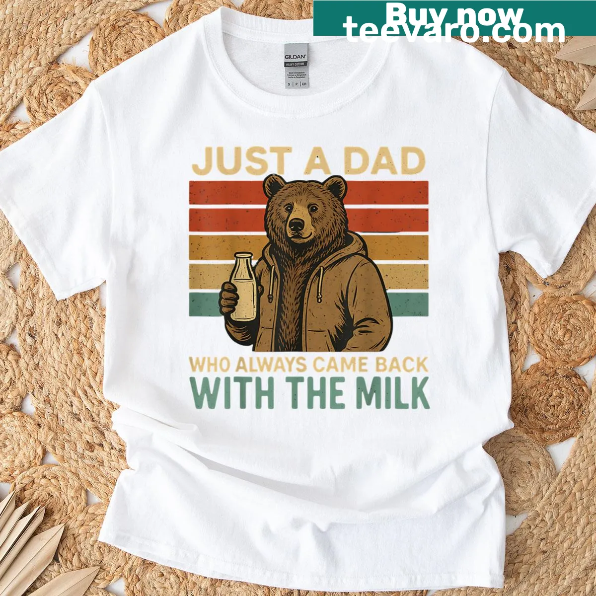 Humorous bear graphic and text about being a dad — on a men's t-shirt