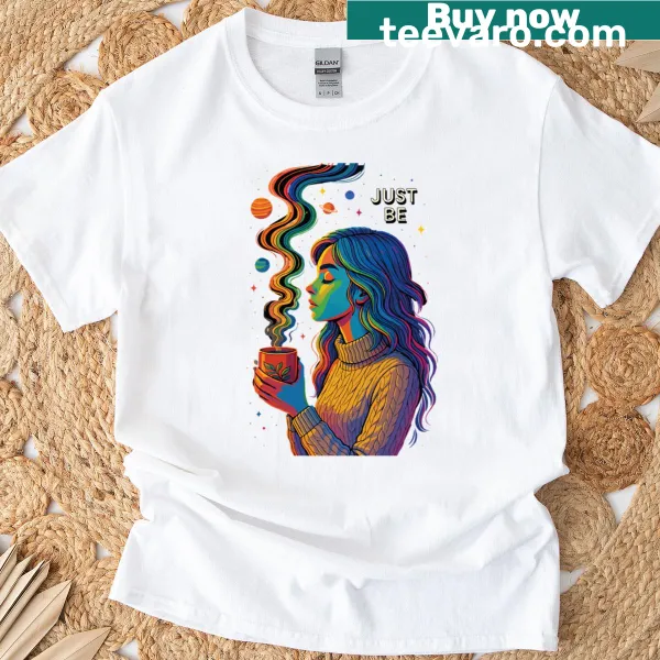 T-shirt with the phrase 'Just Be Let Go' in clean typography.