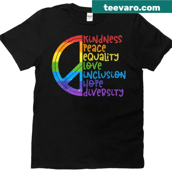 T-shirt with uplifting words promoting kindness and diversity