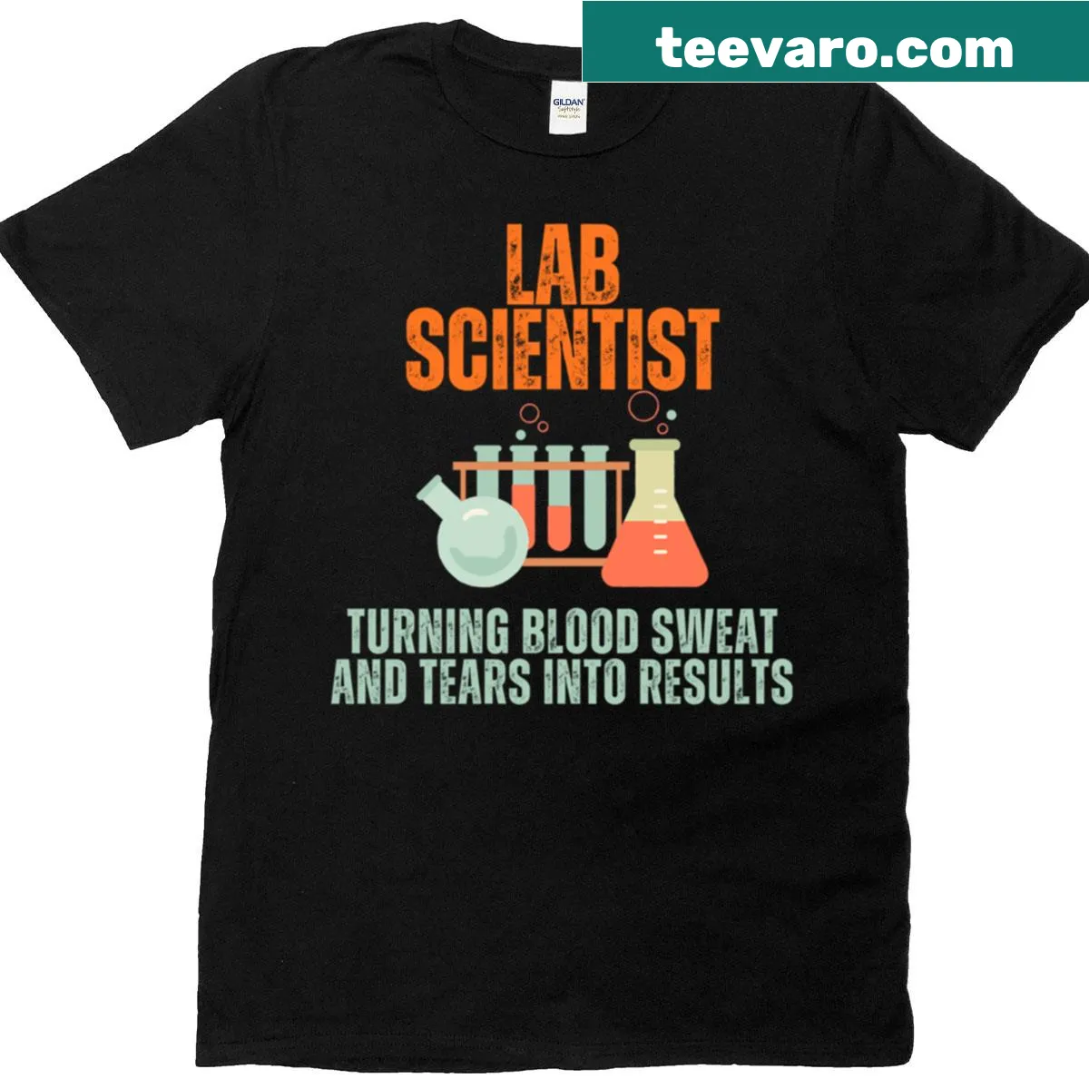 Oversized T-shirt with motivational lab theme for Lab Week 2025 — on a men's t-shirt