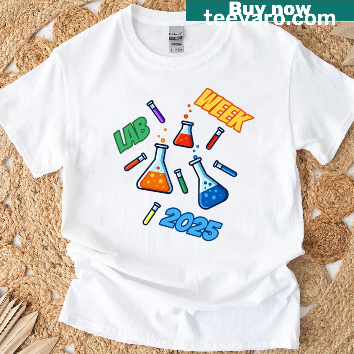 Lab Week 2025 t-shirt with an inspiring chemistry-themed message for scientists — on a men's t-shirt