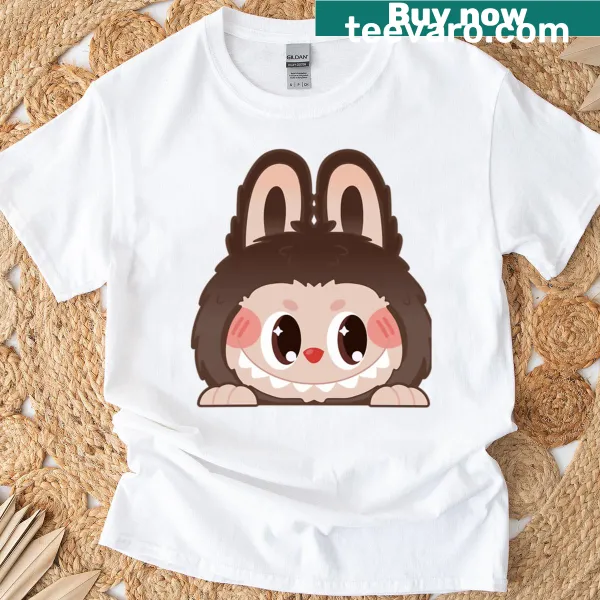 T-shirt with a cartoon-style Peeker character from Labubu Doudou