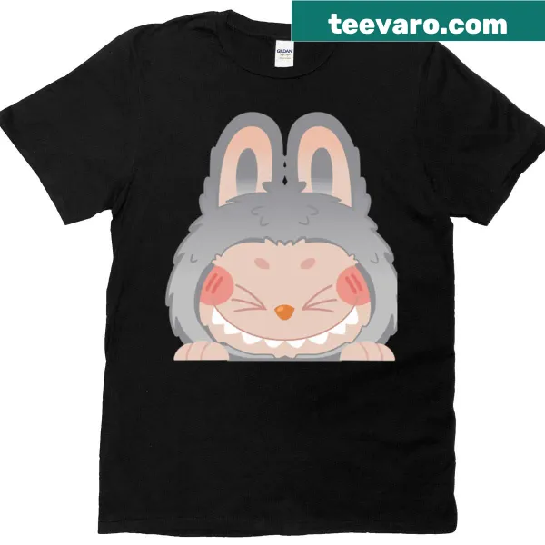 Cartoon Peeker graphic on Labubu Hehe Series 2 T-shirt