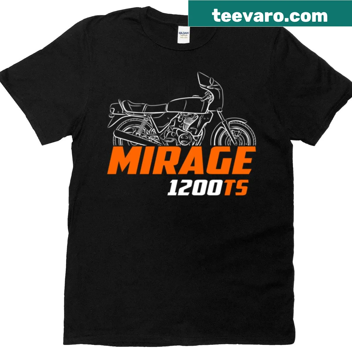 Illustration of Laverda 1200ts Mirage motorcycle on T-shirt for bikers — on a men's t-shirt