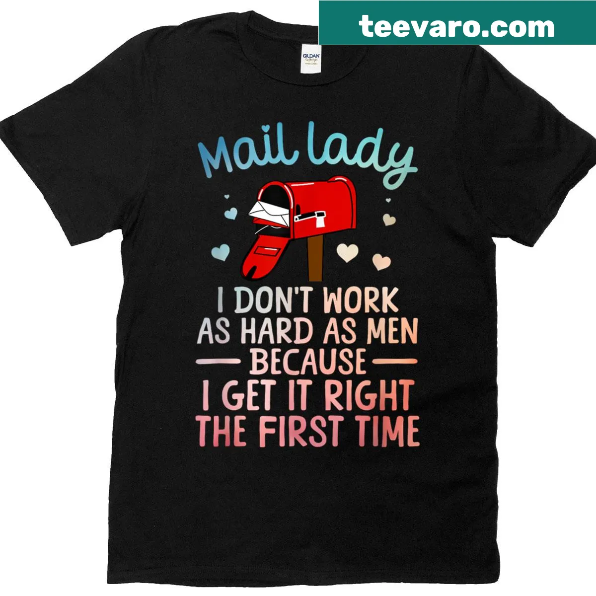 Illustration of a mail carrier on a T-shirt for women and girls. — on a men's t-shirt