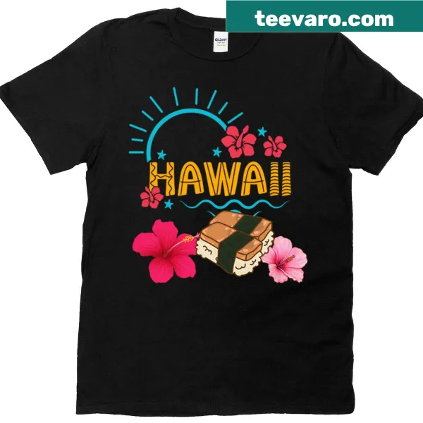 Illustrated Musubi design T-shirt celebrating Hawaiian culture
