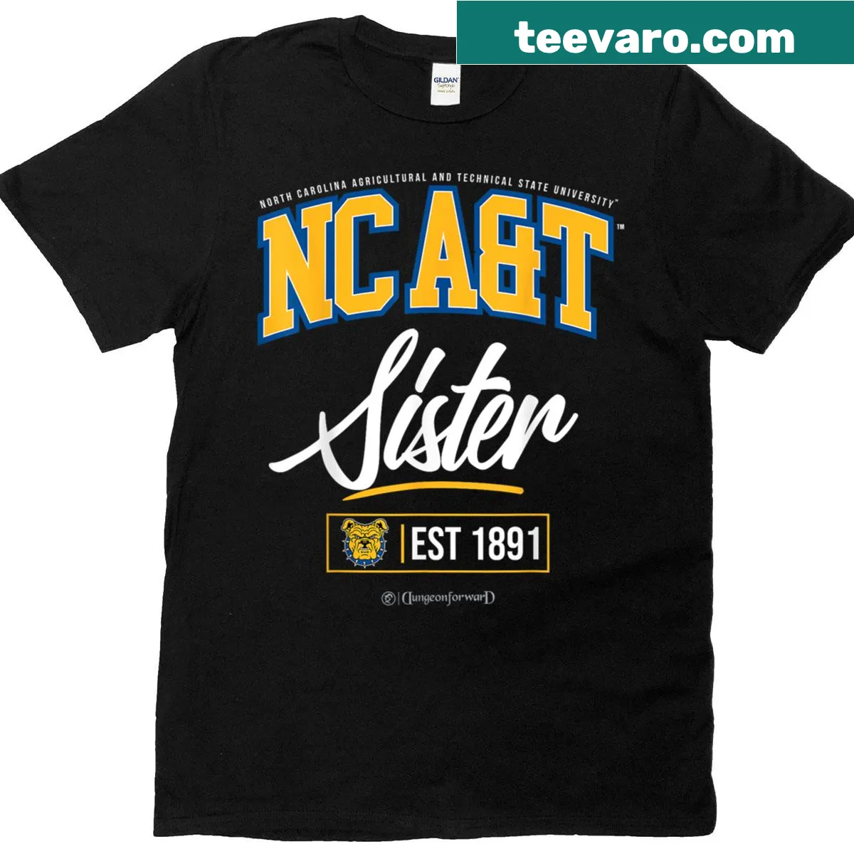 North Carolina A&T State University NCAT HBCU Sister T-shirt — on a men's t-shirt