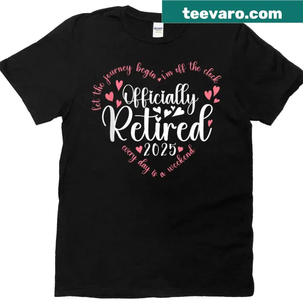 Heart design with text 'Officially Retired 2025' for women