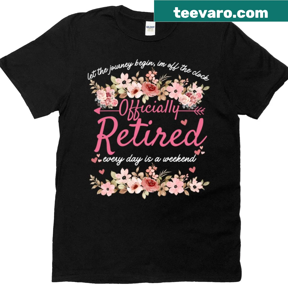 Vintage floral retirement t-shirt for women — on a men's t-shirt