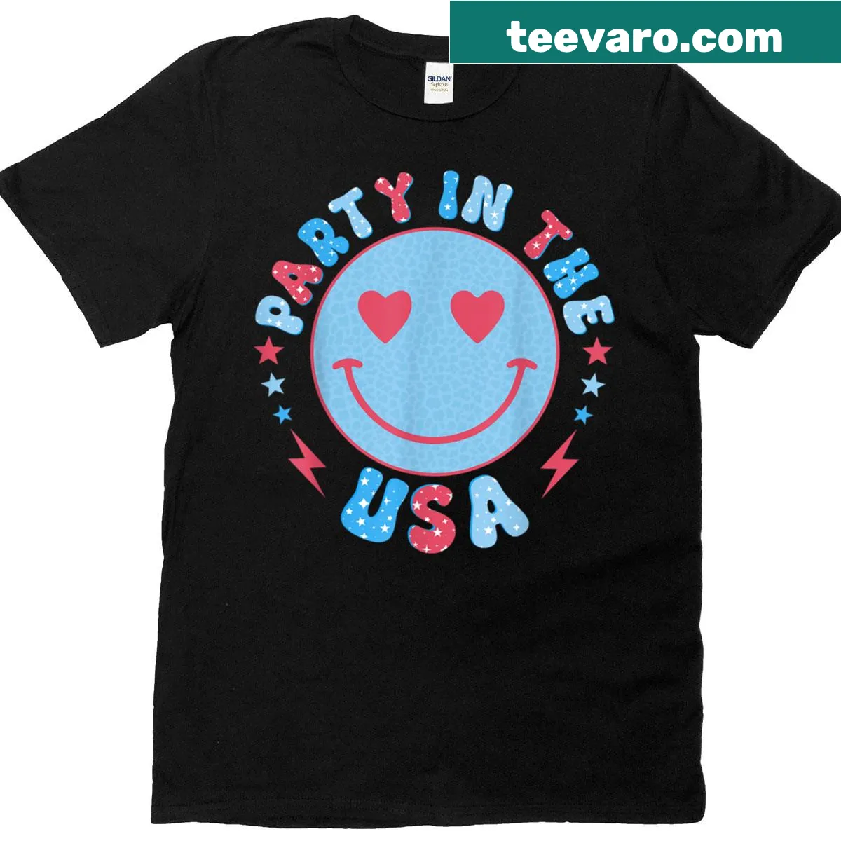 Festive T-shirt for women featuring smiley face and coquette bow — on a men's t-shirt