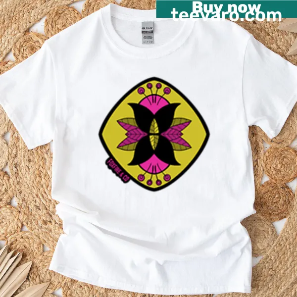 Floral crest design T-shirt celebrating nature