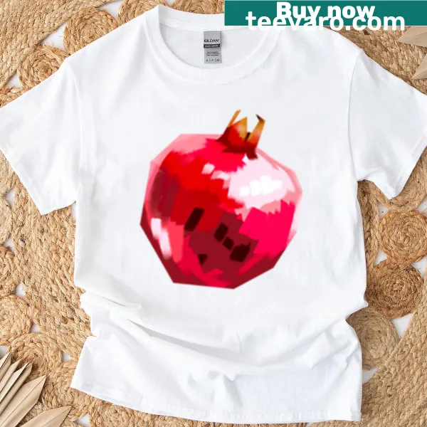 Fruit-inspired T-shirt with a pomegranate graphic