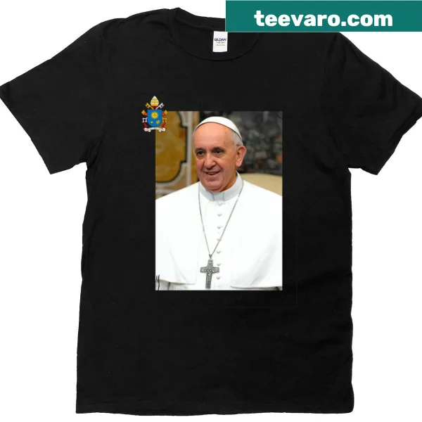 Memorial T-shirt featuring an illustration of Pope Francis