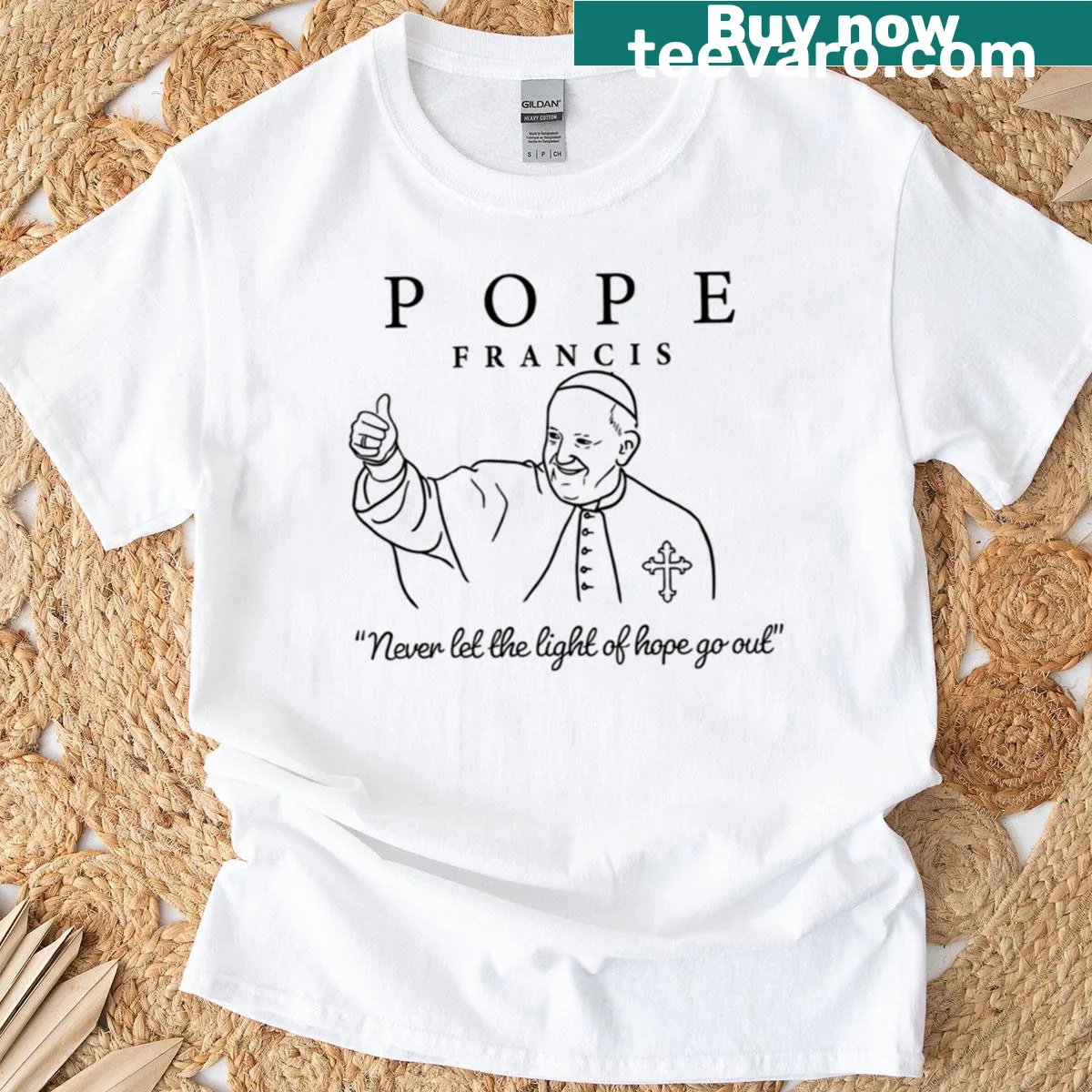 Inspirational text 'Never Let The Light Of Hope Go Out' in a meaningful design — on a men's t-shirt
