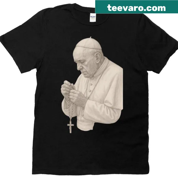 T-shirt featuring a prayer design inspired by Pope Francis