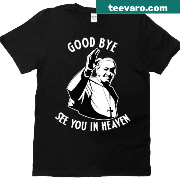 Commemorative T-shirt with Pope Francis RIP message in bold typography
