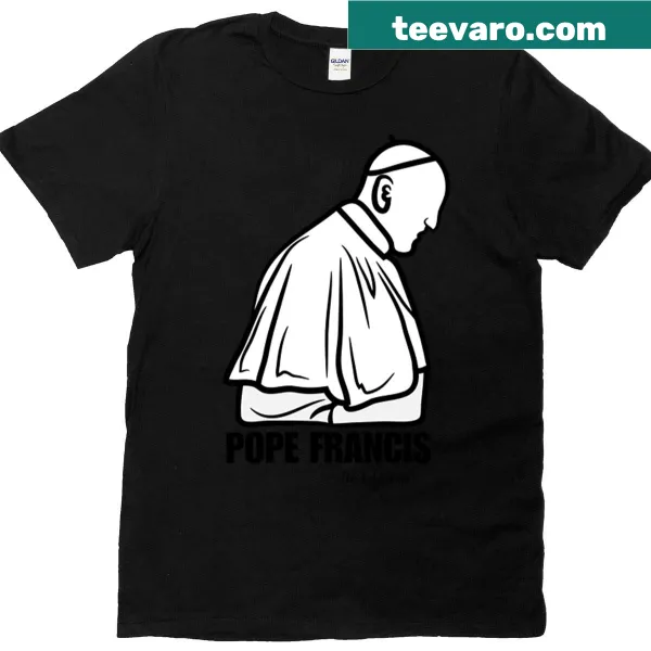 Pope Francis with the Holy Cross illustration on T-shirt