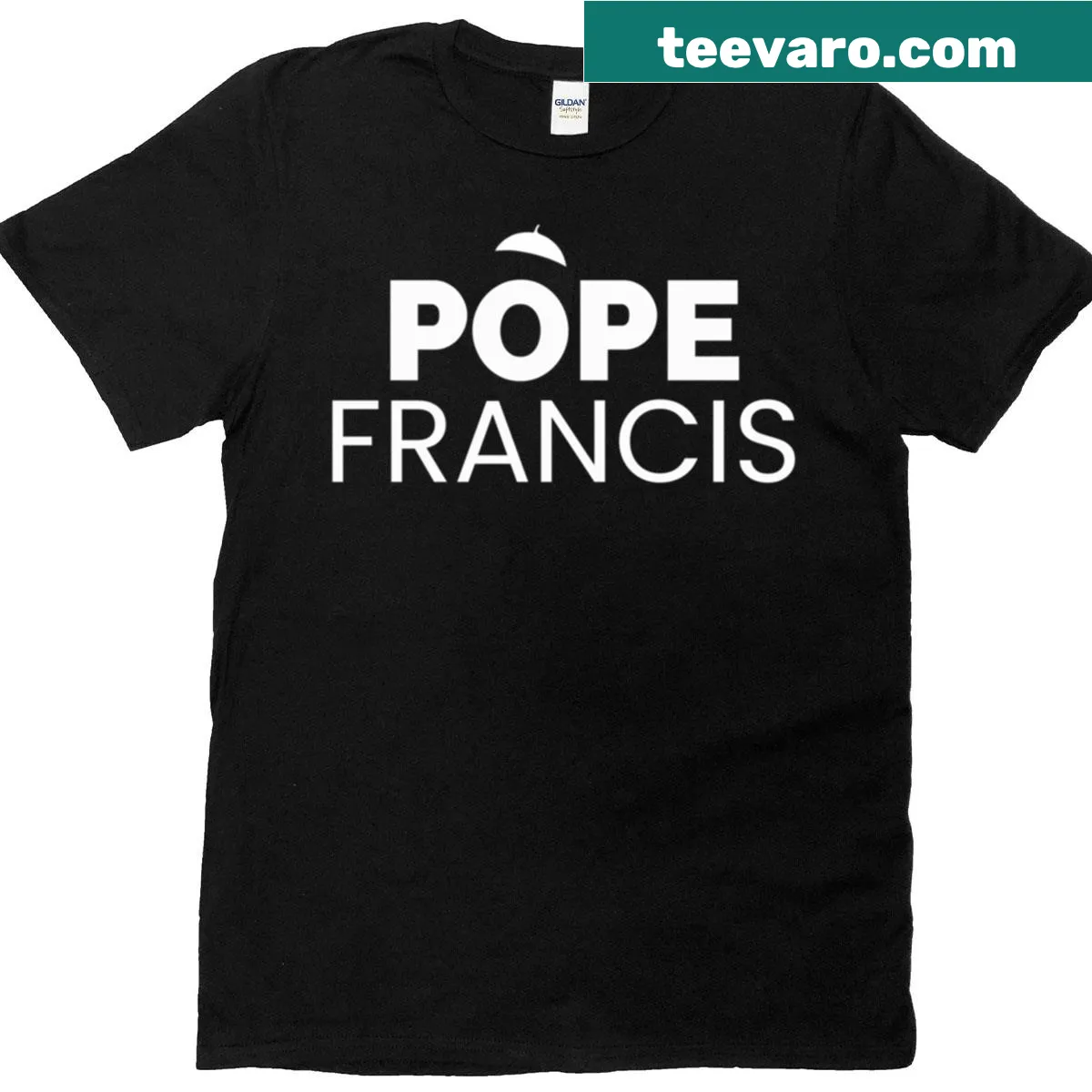Oversized T-shirt with tribute graphic for Pope Francis — on a men's t-shirt