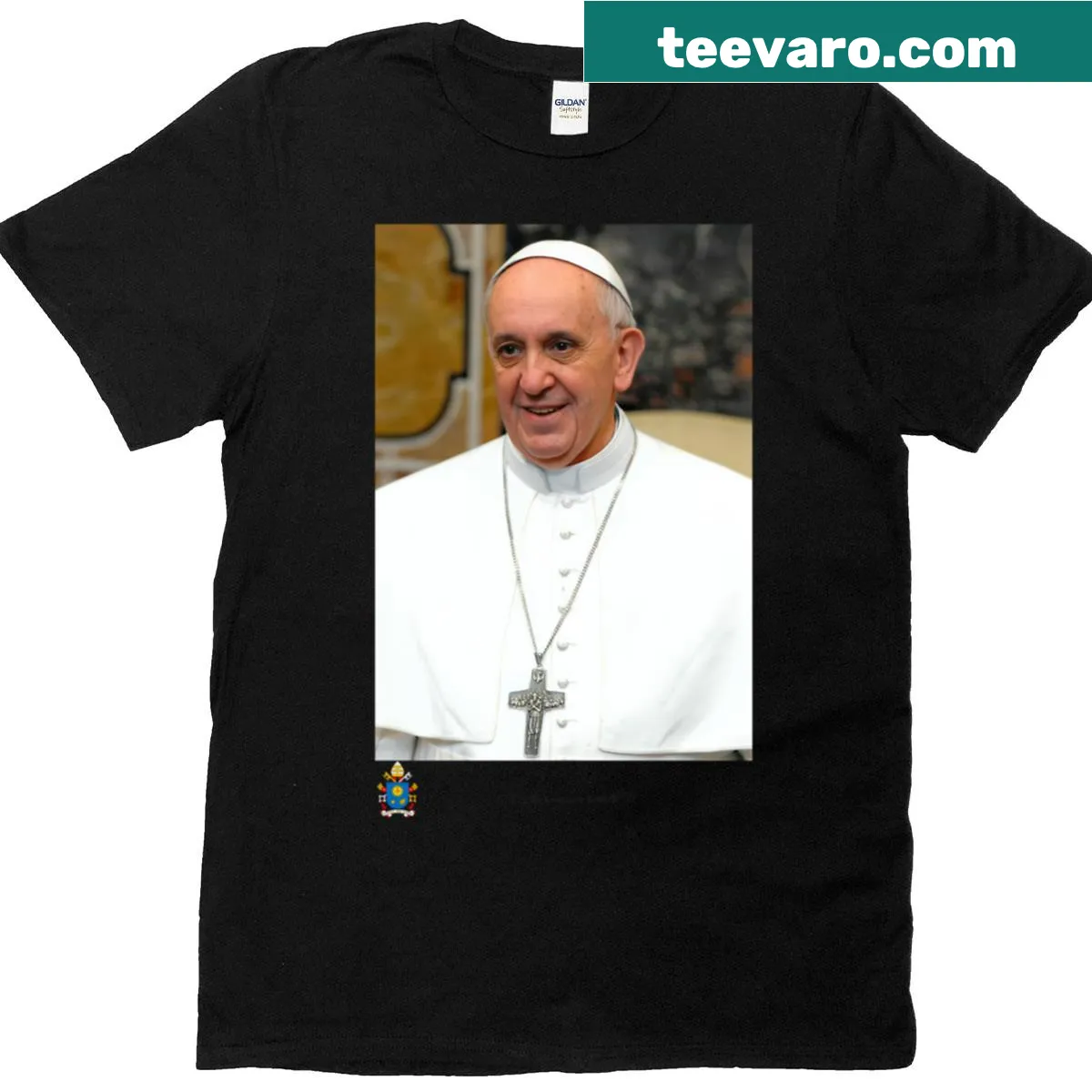 Tribute design of Pope Francis on a T-shirt — on a men's t-shirt