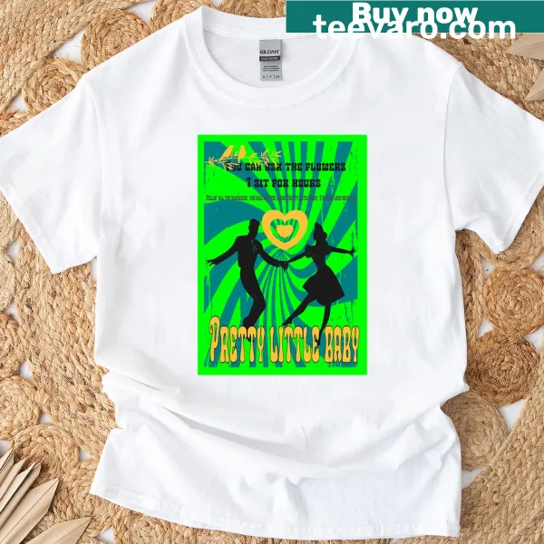 Cute t-shirt with 'Pretty Little Baby' text and illustrations