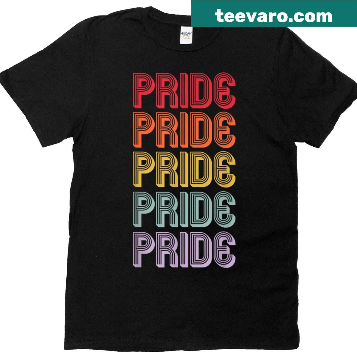 T-shirt featuring a proud text design — on a men's t-shirt