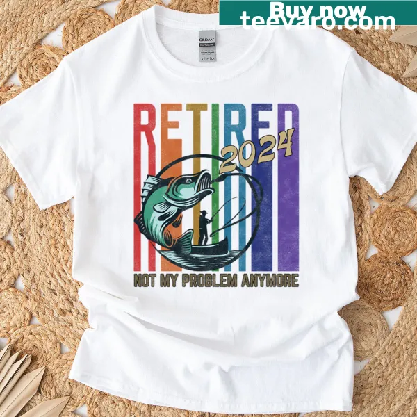 Vintage fishing-themed t-shirt celebrating retirement from work