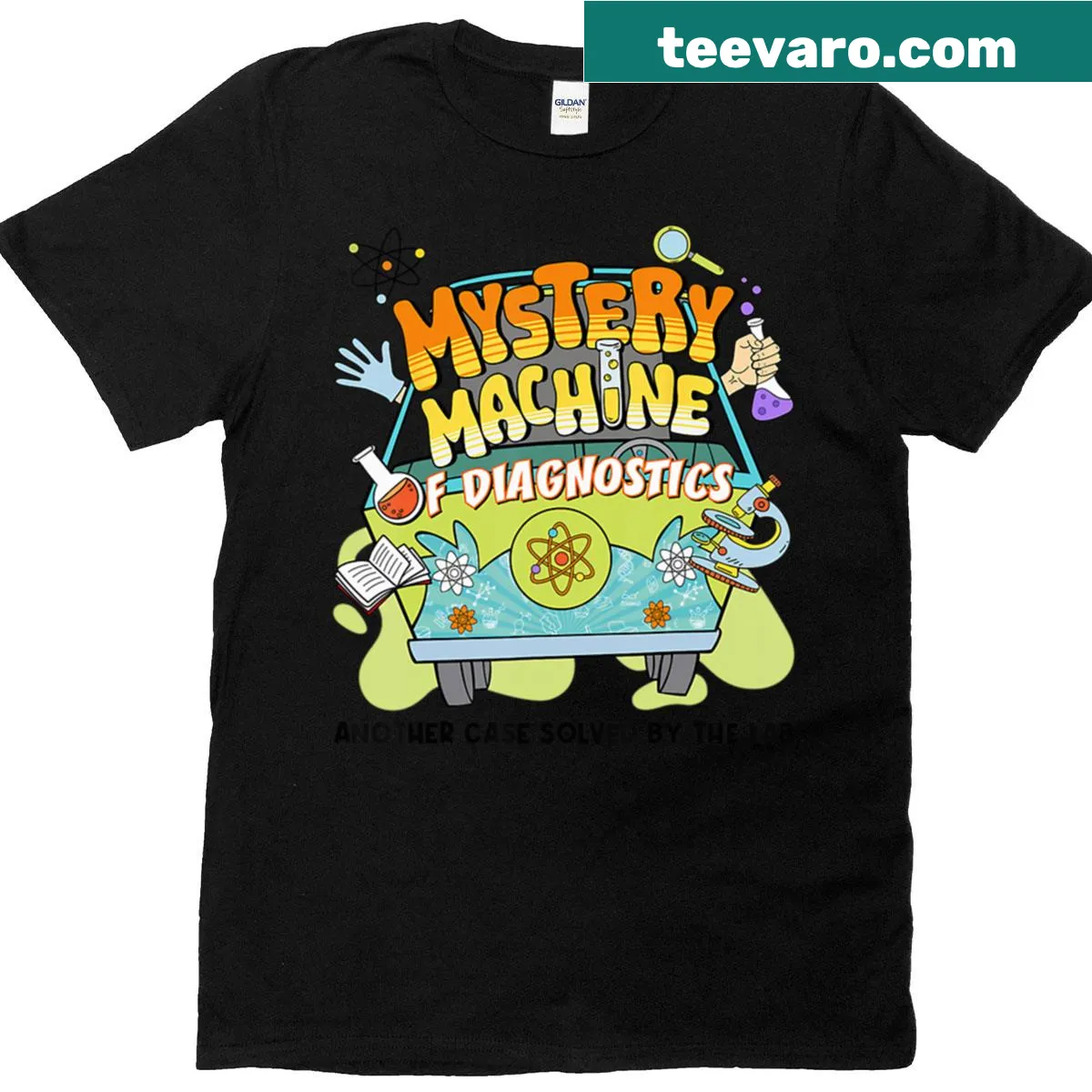 Retro diagnostic equipment graphic for lab technicians — on a men's t-shirt