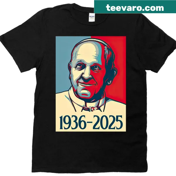 Retro art commemorating Pope Francis 1936-2025