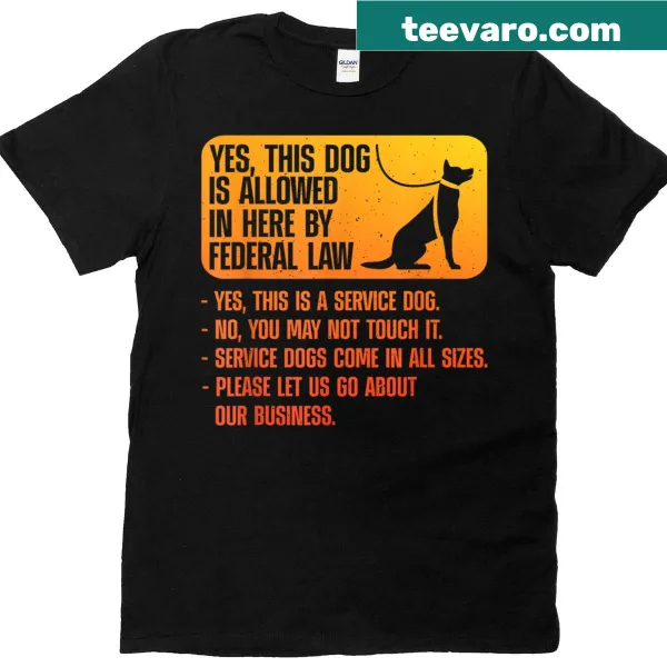 Service dog design T-shirt featuring a supportive graphic
