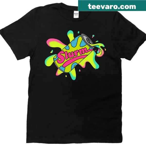 Humorous Slurm themed t-shirt with playful cartoon graphic