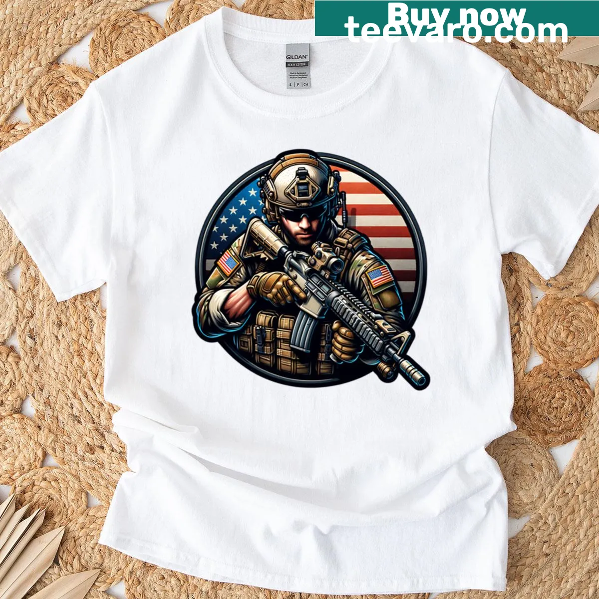 Special Forces emblem T-shirt for men — on a men's t-shirt