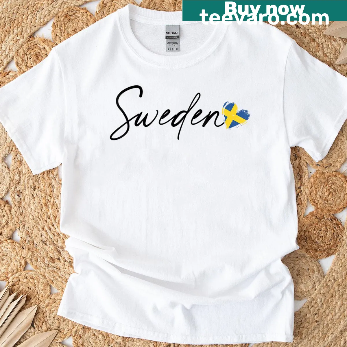 Swedish flag T-shirt for men and women — on a men's t-shirt
