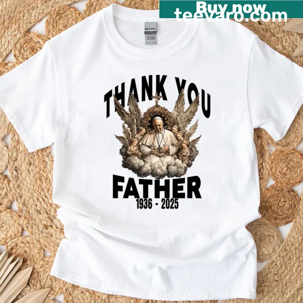 Illustrated T-shirt expressing gratitude to Pope Francis