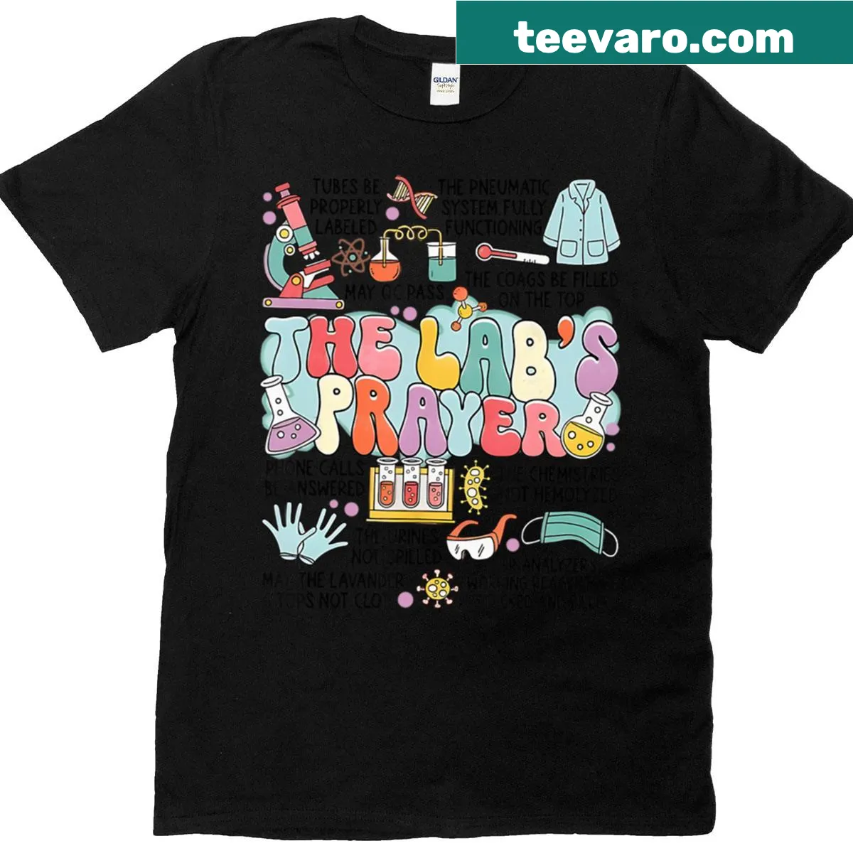 T-shirt celebrating lab assistants and scientists with a heartfelt message. — on a men's t-shirt