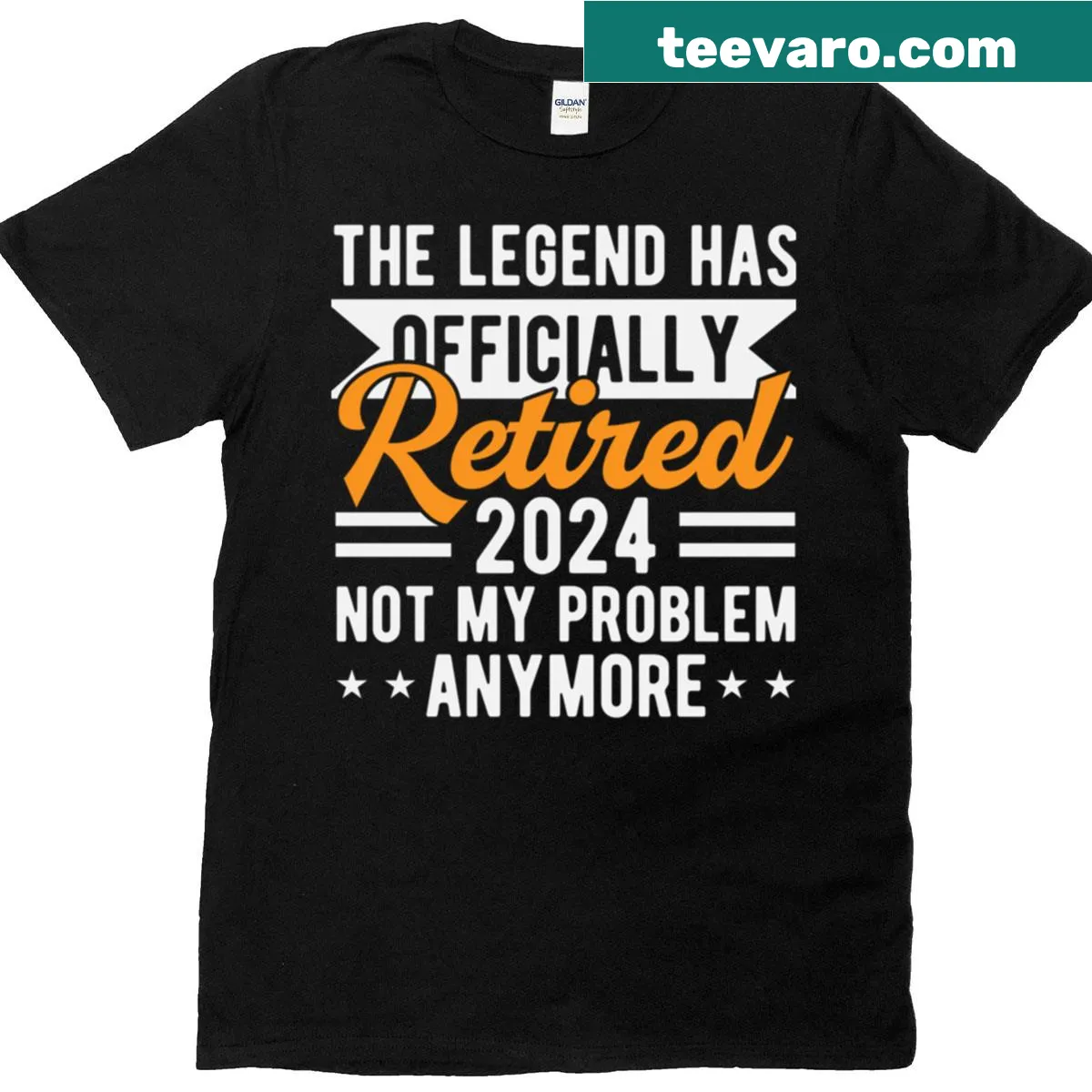 Funny retirement T-shirt declaring "The Legend Has Officially Retired" for 2024. — on a men's t-shirt