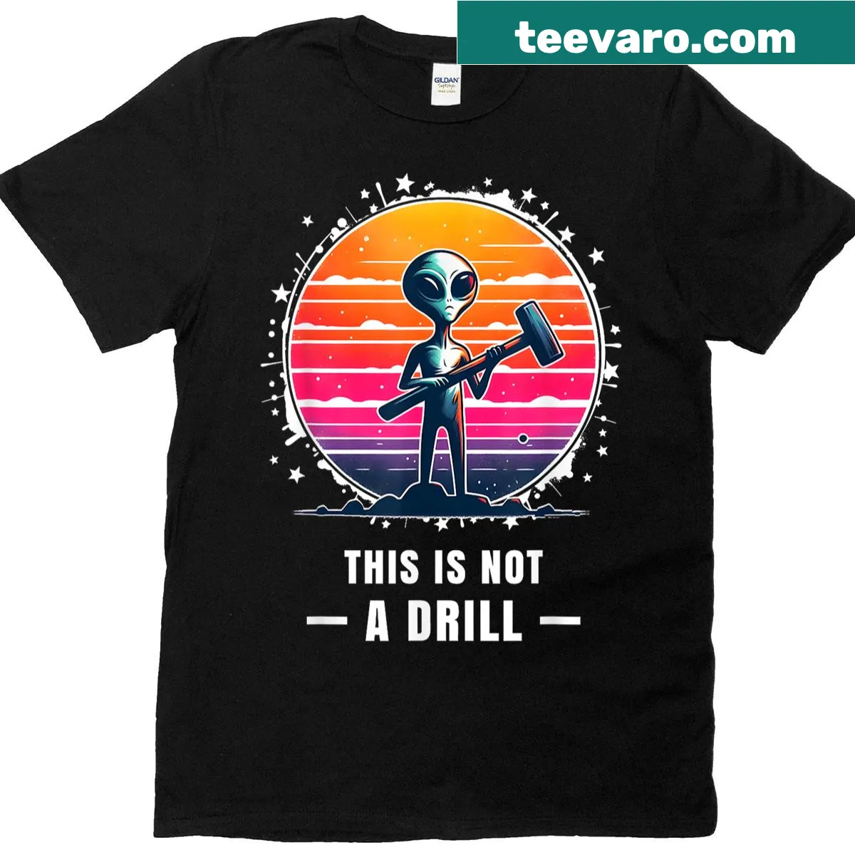 Sarcastic graphic T-shirt with the phrase 'This Is Not A Drill' — on a men's t-shirt