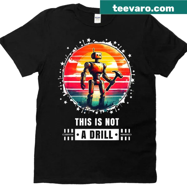 Vintage-style T-shirt with retro robot and funny saying