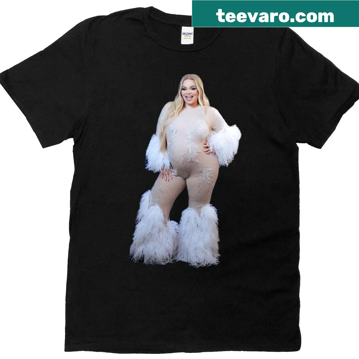 Illustration of Trisha Paytas celebrating her Met Gala appearance on a T-shirt. — on a men's t-shirt