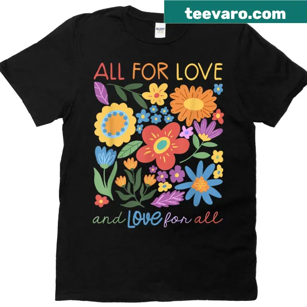 Floral T-shirt promoting love and inclusion