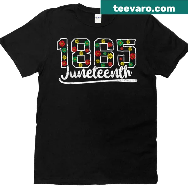 Floral Juneteenth T-shirt celebrating freedom and heritage