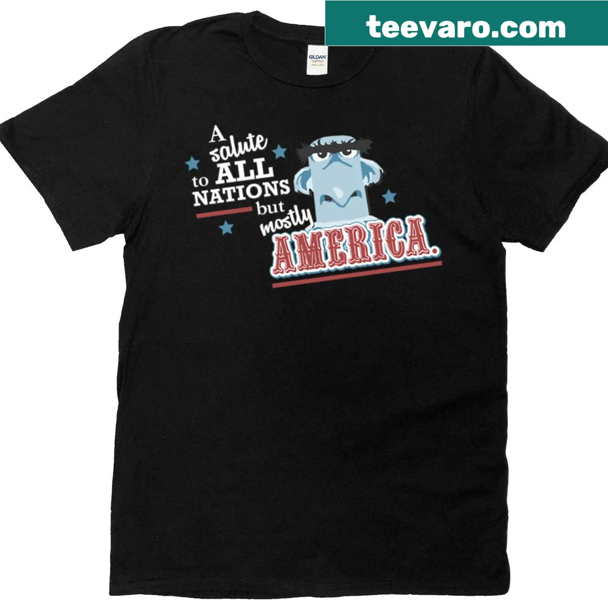 Patriotic T-shirt representing America — on a men's t-shirt