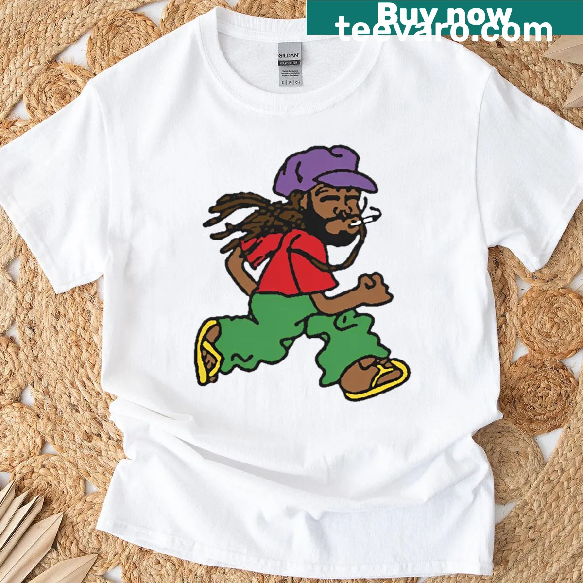 T-shirt featuring designs inspired by the artist Amine. — on a men's t-shirt