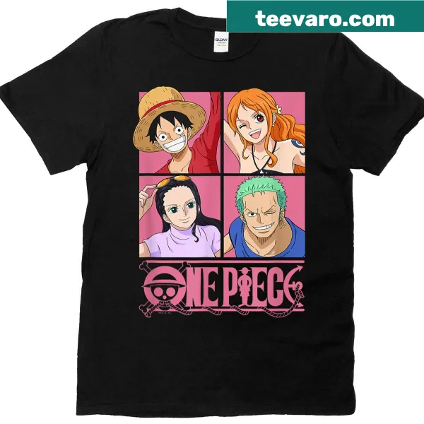 Pop art square design featuring Straw Hat Crew characters