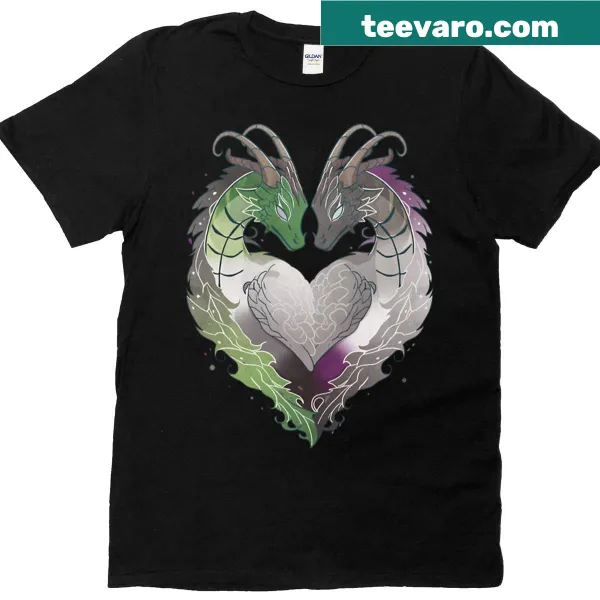 LGBT Pride T-shirt with cartoon dragons and pride flag