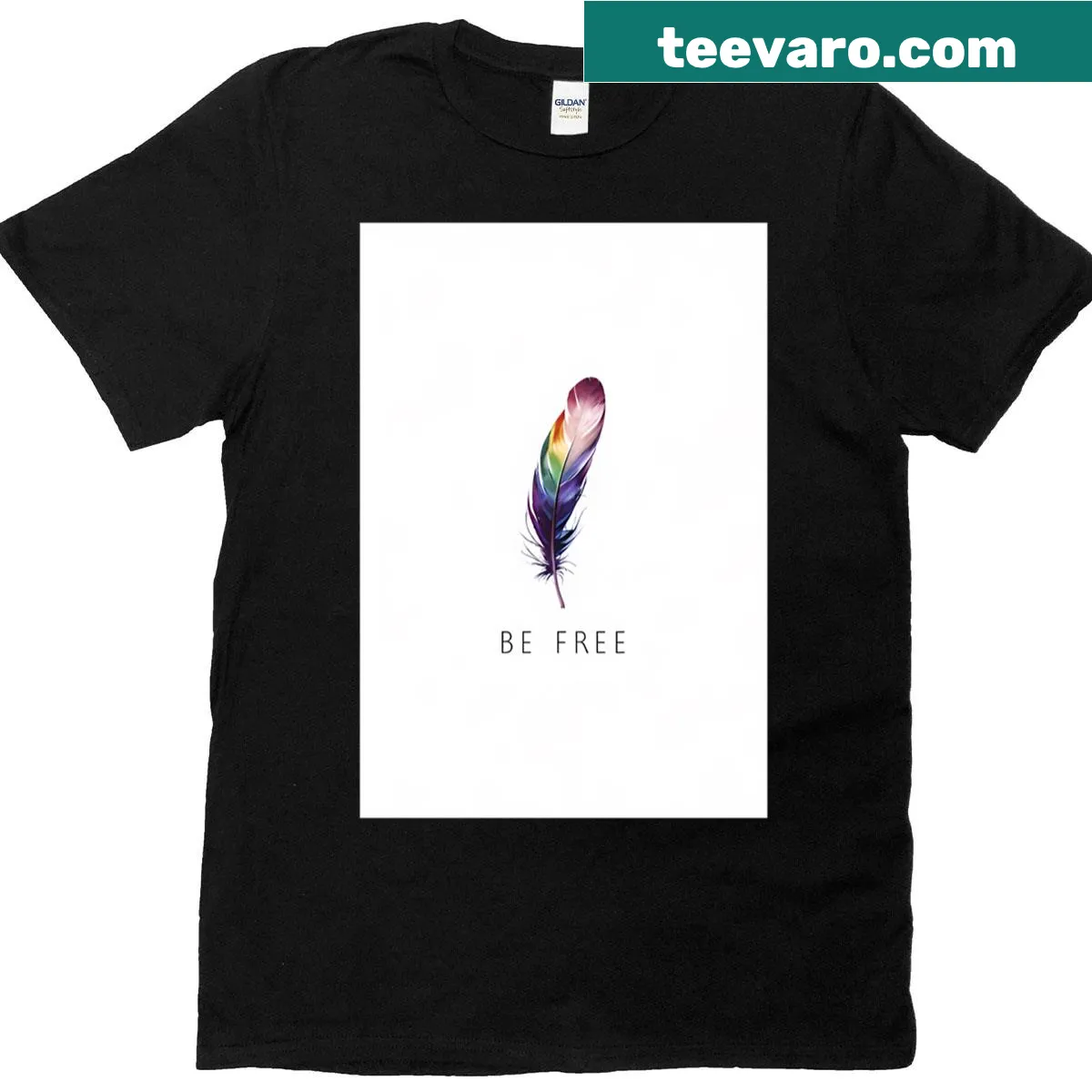 Simple Be Free T-shirt with a motivational message. — on a men's t-shirt