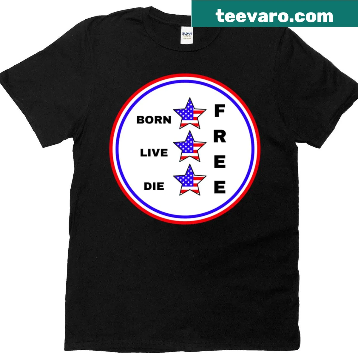 Inspirational typography on freedom-themed T-shirt — on a men's t-shirt
