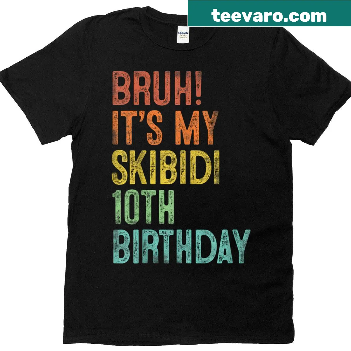 T-shirt with 'Bruh It's My Skibidi' for 10th birthday celebrations. — on a men's t-shirt