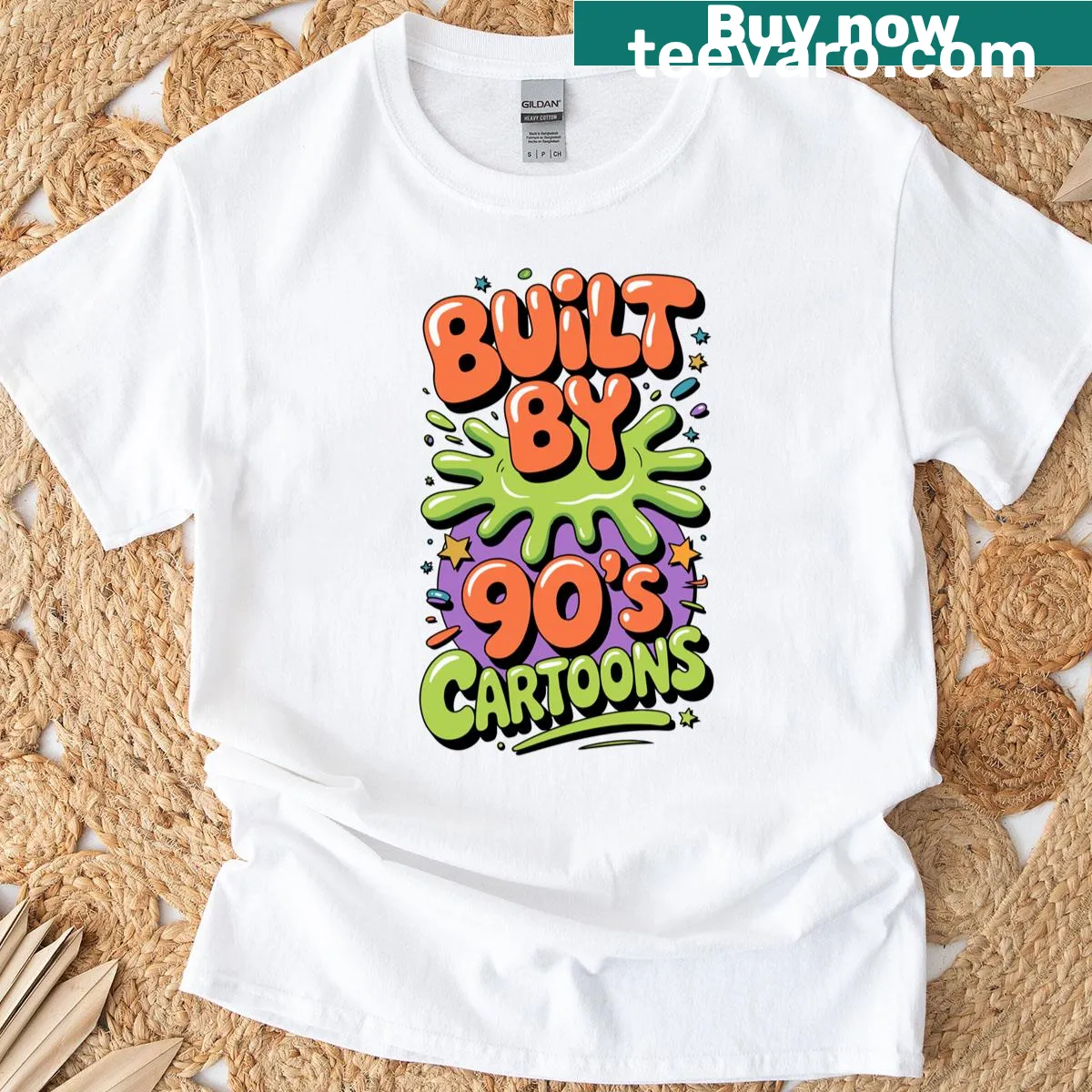 Nostalgic retro slime graphic honoring 90s cartoons — on a men's t-shirt